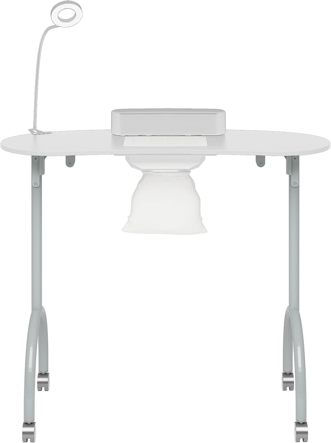 Alt View 1. Circus Cirle - Portable Manicure Nail Table, Foldable Manicure Table，White.