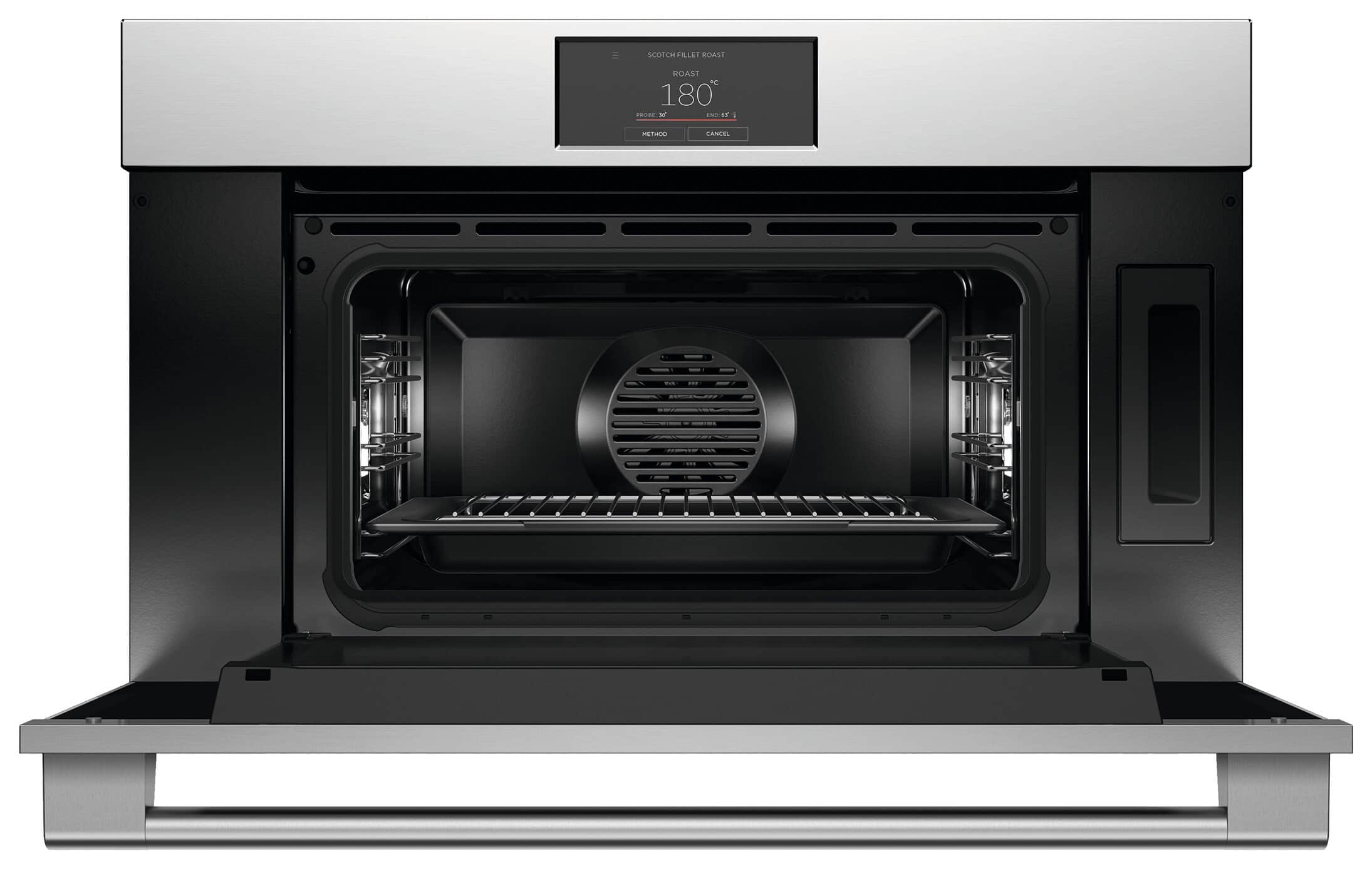 "Scotch Belt Free Roast" is written on the oven.