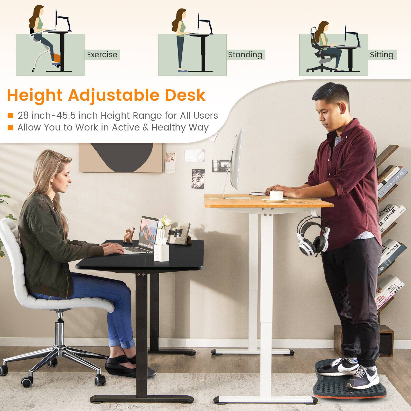 Height Adjustable Desk, 28 inch-45.5 inch Height Range for All Users, Allow You to Work in Active & Healthy Way, Exercise, Standing, Sitting