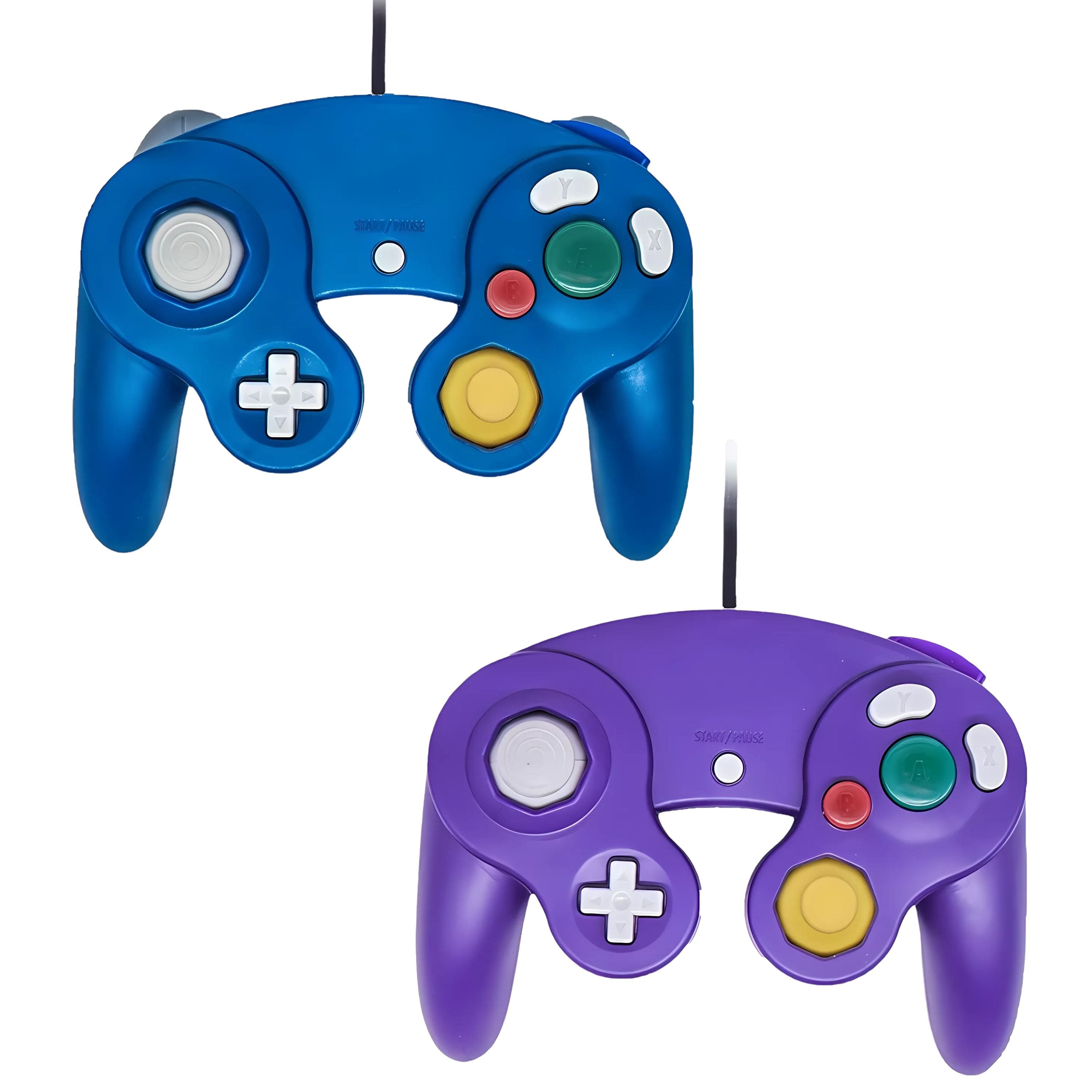 Kitcheniva - Wired NGC Controller Gamepad For Nintendo GameCube & Wii U Console 2 Pcs Blue/Purple - Blue / Purple