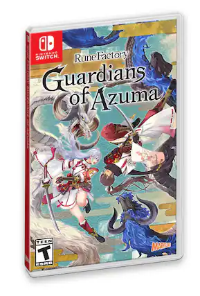 Rune Factory Guardians of Azuma is a video game for the Nintendo Switch. It is rated Teen by the ESRB and features a fantasy setting. - T (Teen 13+)