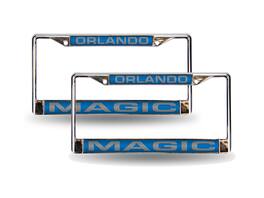 Rico Industries - Orlando Magic NBA Chrome Metal (Set of 2) Laser Cut License Plate Frames for your car, truck or SUV - Multi