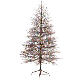 BreeBe - 6' Frosted Berry Twig Artificial Christmas Tree with 350 - Brown
