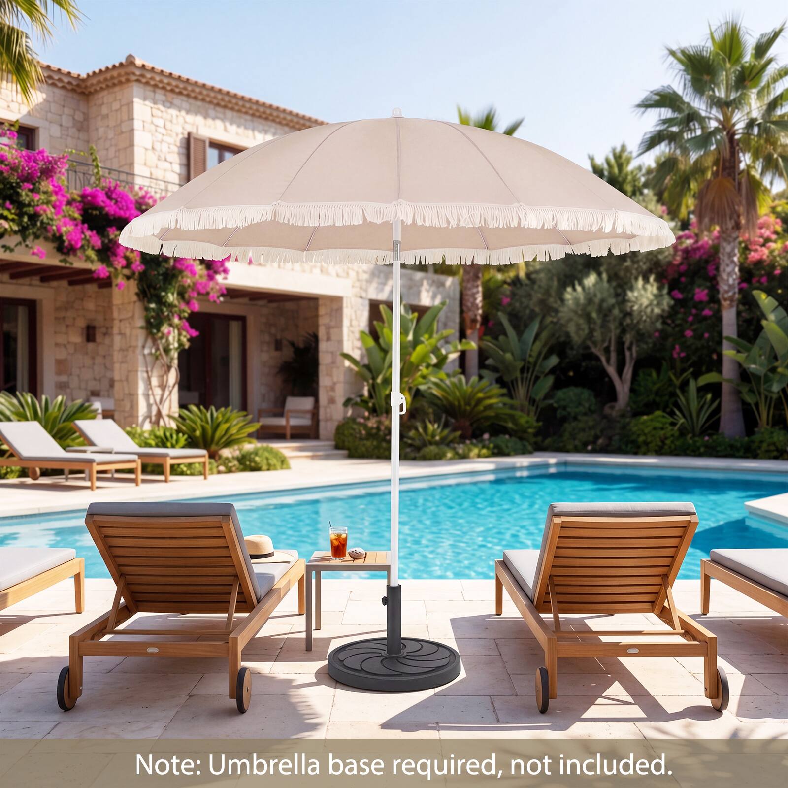 Note: Umbrella base required, not included.