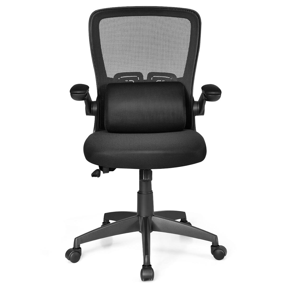 Alt View 19. Costway - Mesh Office Chair with Adjustable Height and Lumbar Support - Black.
