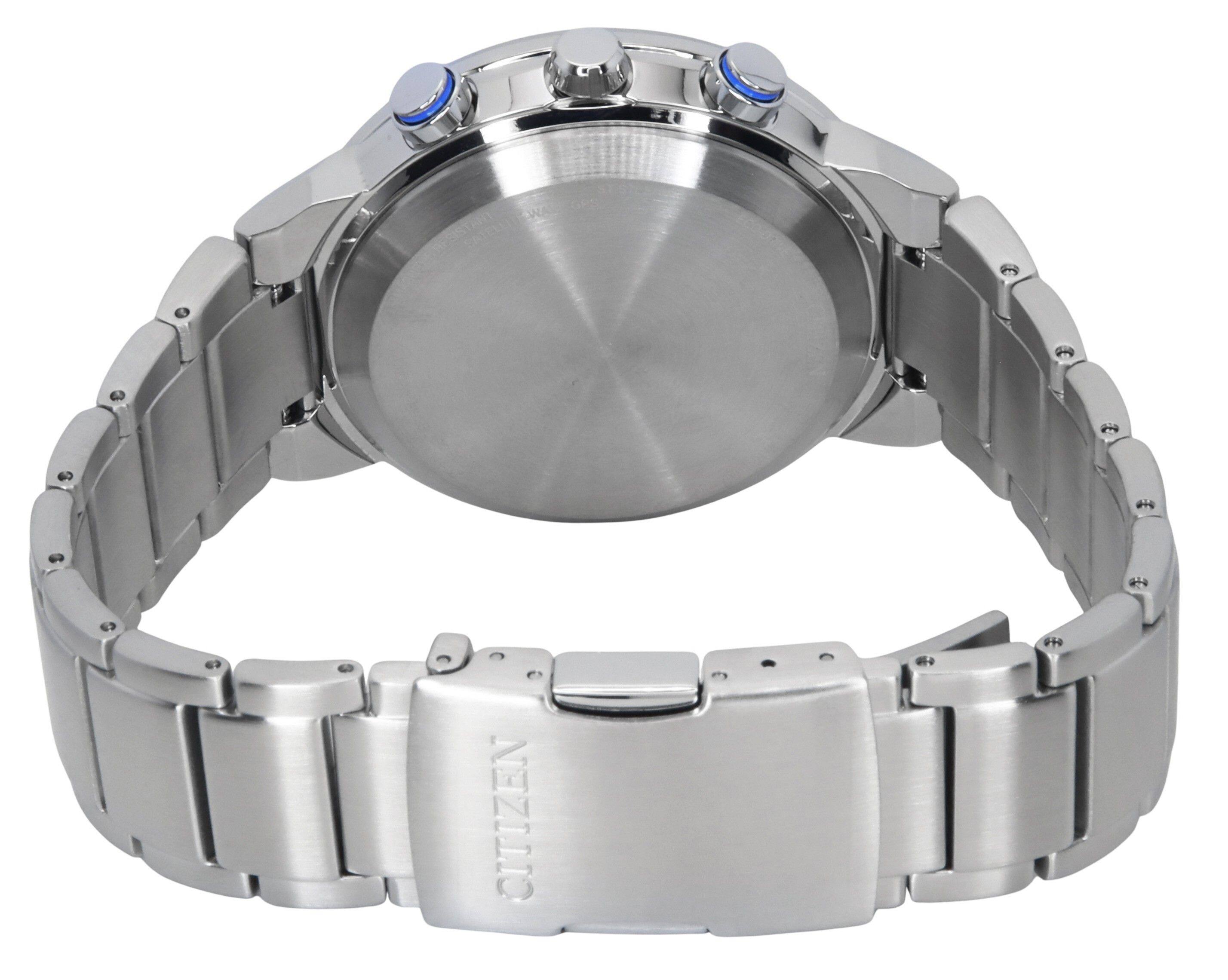 Back. Citizen - Eco-Drive Perpetual Satellite GPS Stainless Steel Blue Dial CC3030-53L 100M Men's Watch - Blue.