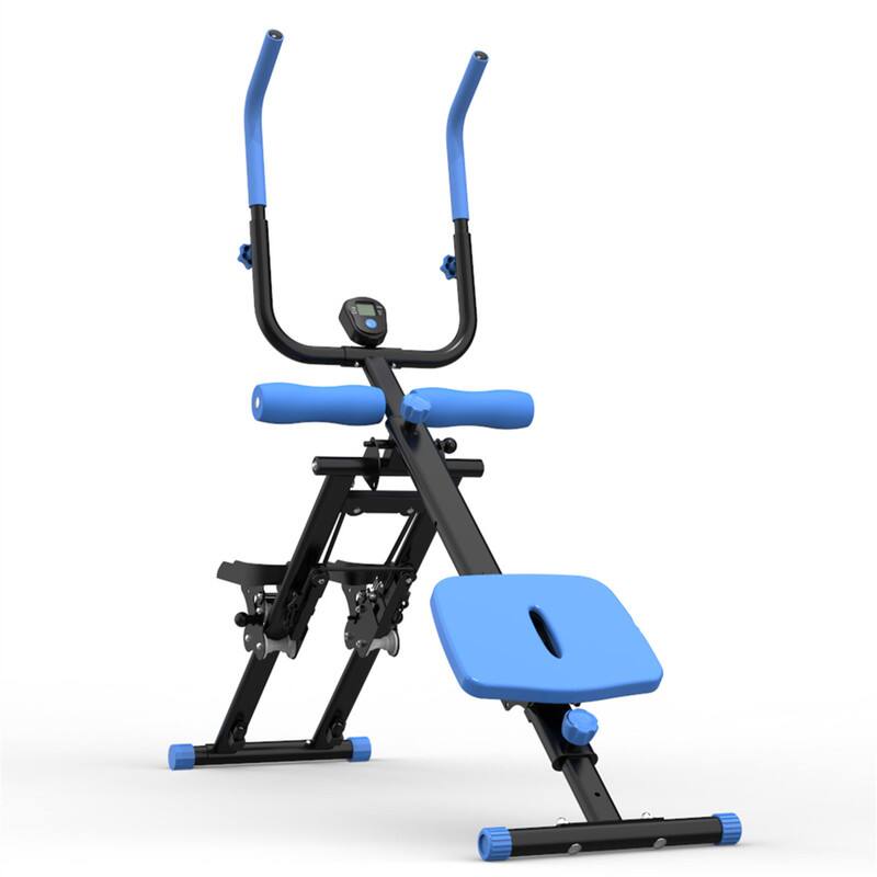 Alt View 6. HTUTWOO - Multifunctional 2-In-1 Stair Stepper And Ab Workout Machine - Seamless Switch, Compact Gym Equipment, Silent Rollers - Blue.