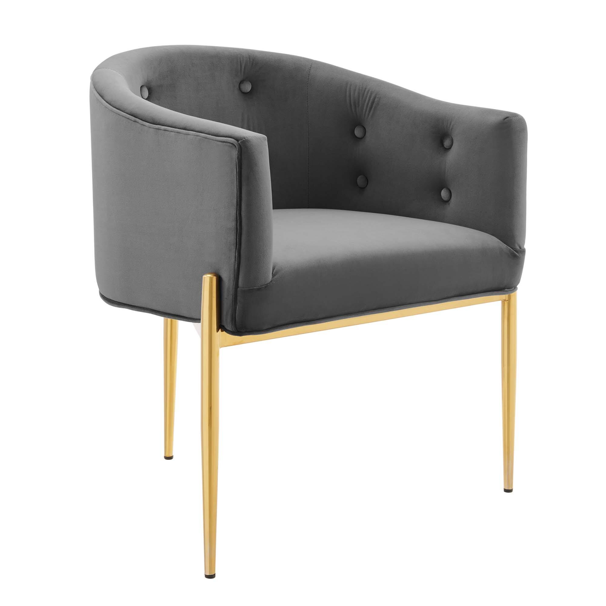 Angle. Modway - Savour Tufted Performance Velvet Accent Chair by Modway - Gray.