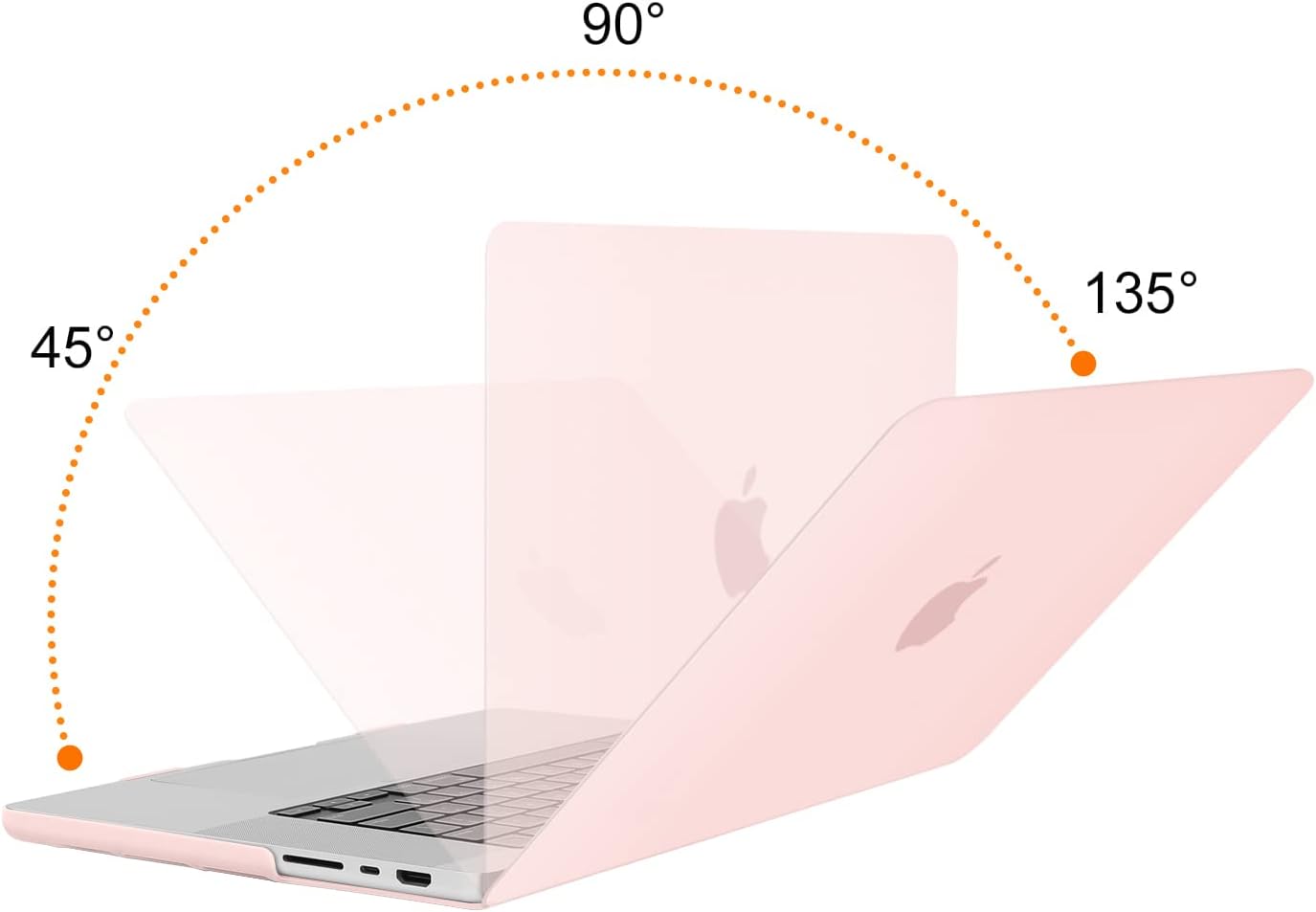 Back. mosiso - 4-in-1 MacBook Pro 16 inch Case Compatible with Models A3429 A3428 A3403 A3186 A2991 A2780 A2485 - Chalk Pink.