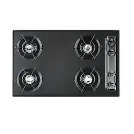 SUMMIT - 30" Wide 4-Burner Gas Cooktop - Black