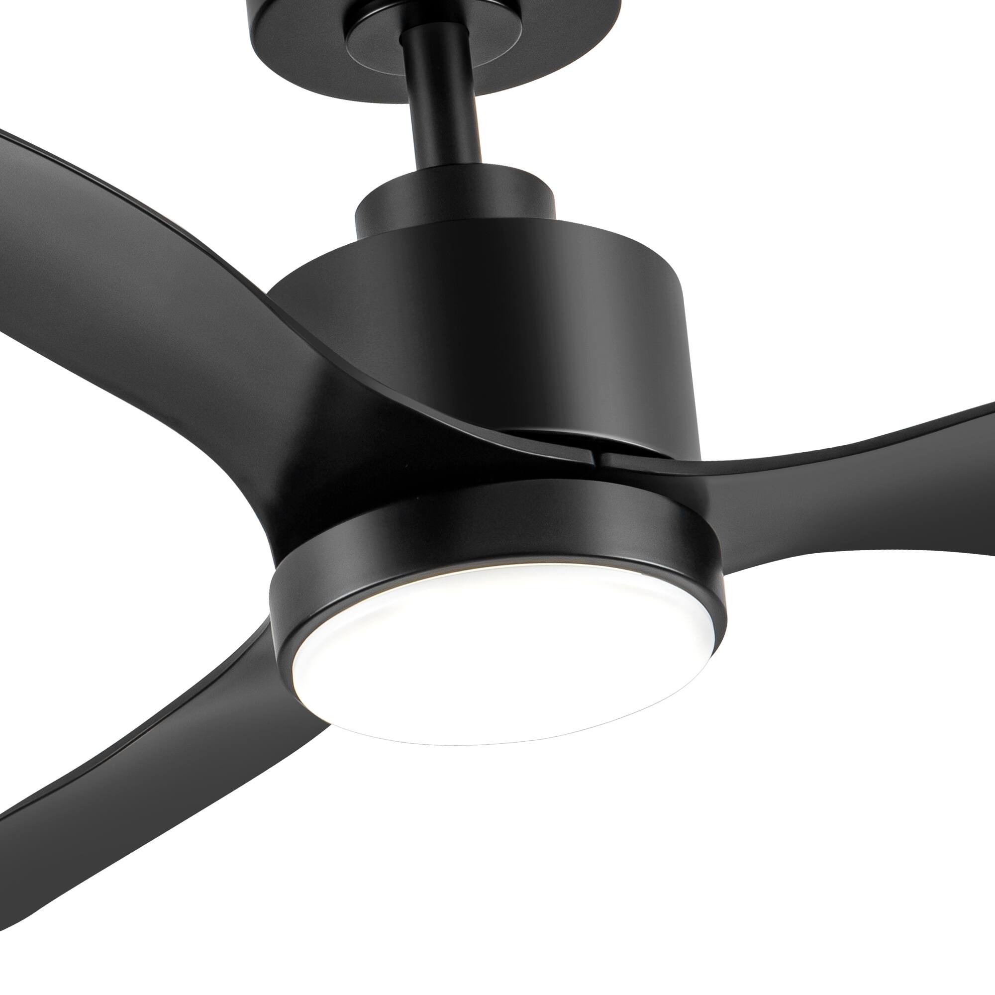 Alt View 4. Breezary - Breezary 42" Modern Indoor Ceiling Fan with 3-Color Light, 3-Blade, Remote Control, 6 Speeds, Timer, Reversible DC Motor - Matte Black.