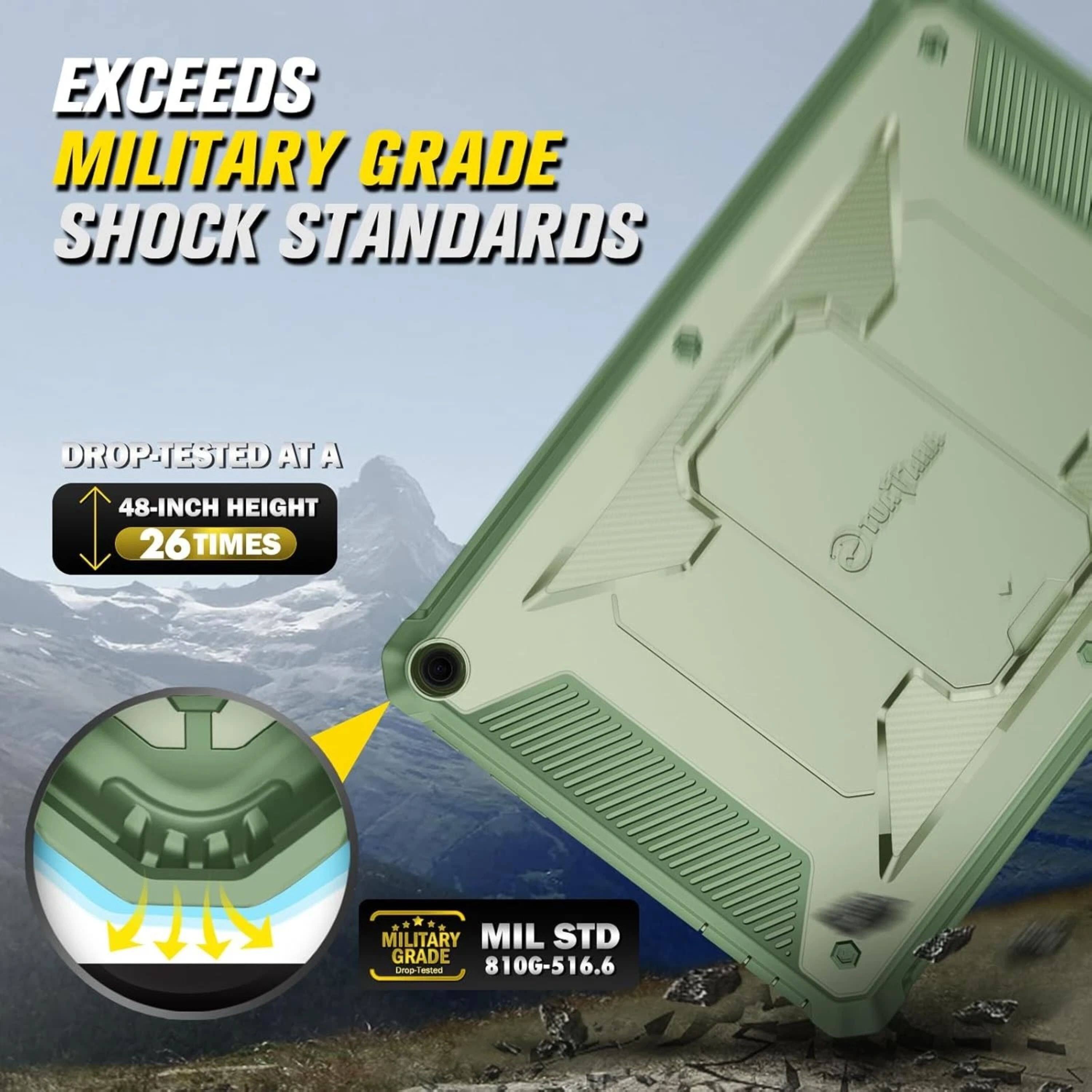 EXCEEDS MILITARY GRADE SHOCK STANDARDS  
DROPTESSED AT A 48-INCH HEIGHT 26 TIMES  
MILITARY MIL STD GRADE  
Drop-tested 810G-516.6