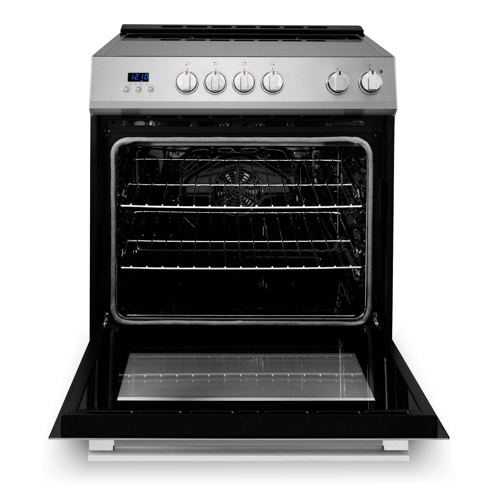 Alt View 7. COSMO - COS-ERD304K 30 in. Stellar Collection 5.0 cu. ft. Electric Range with 4 Burner Glass Cooktop and Convection Oven - Stainless Steel.