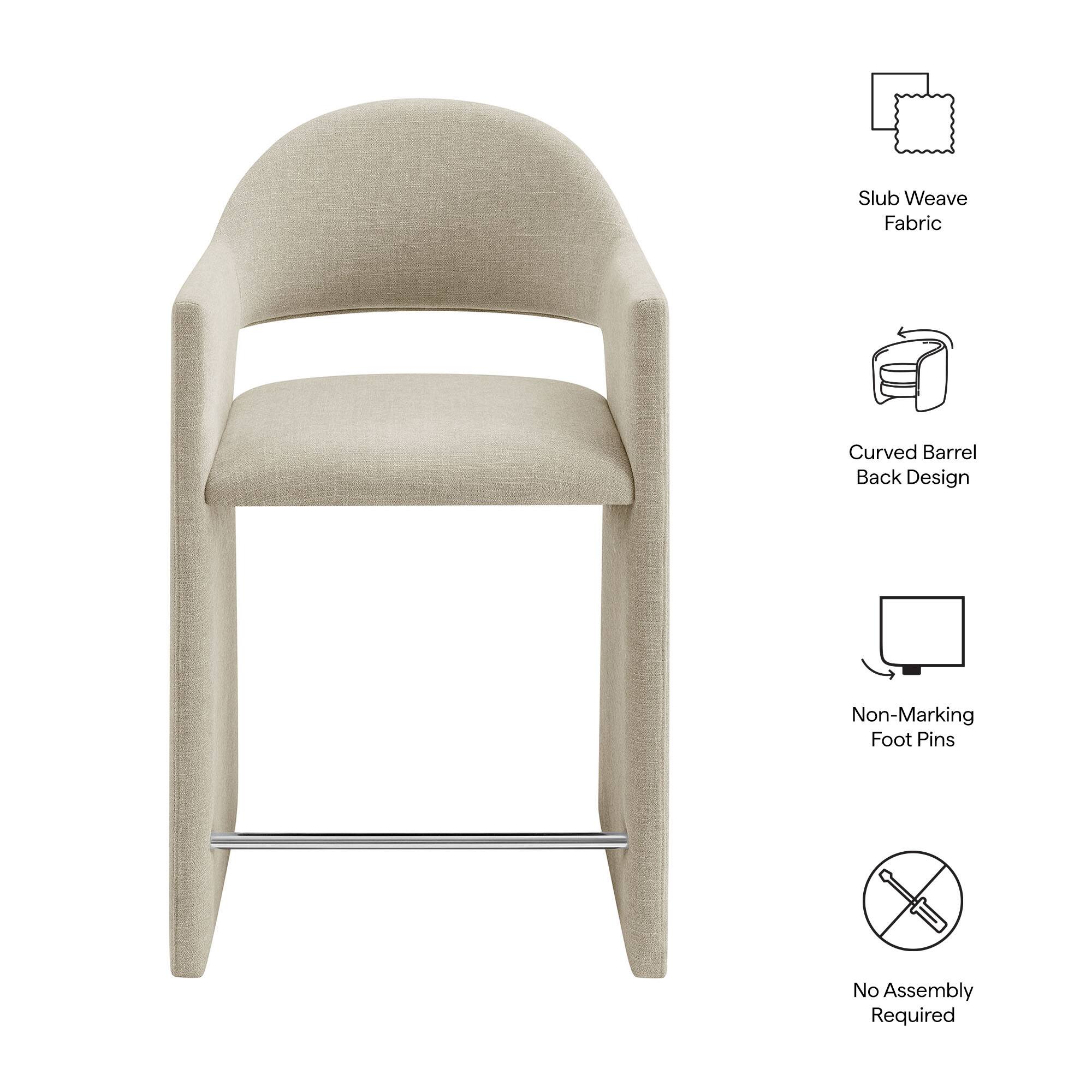 Slub Weave Fabric  
Curved Barrel Back Design  
Non-Marking Foot Pins  
No Assembly Required