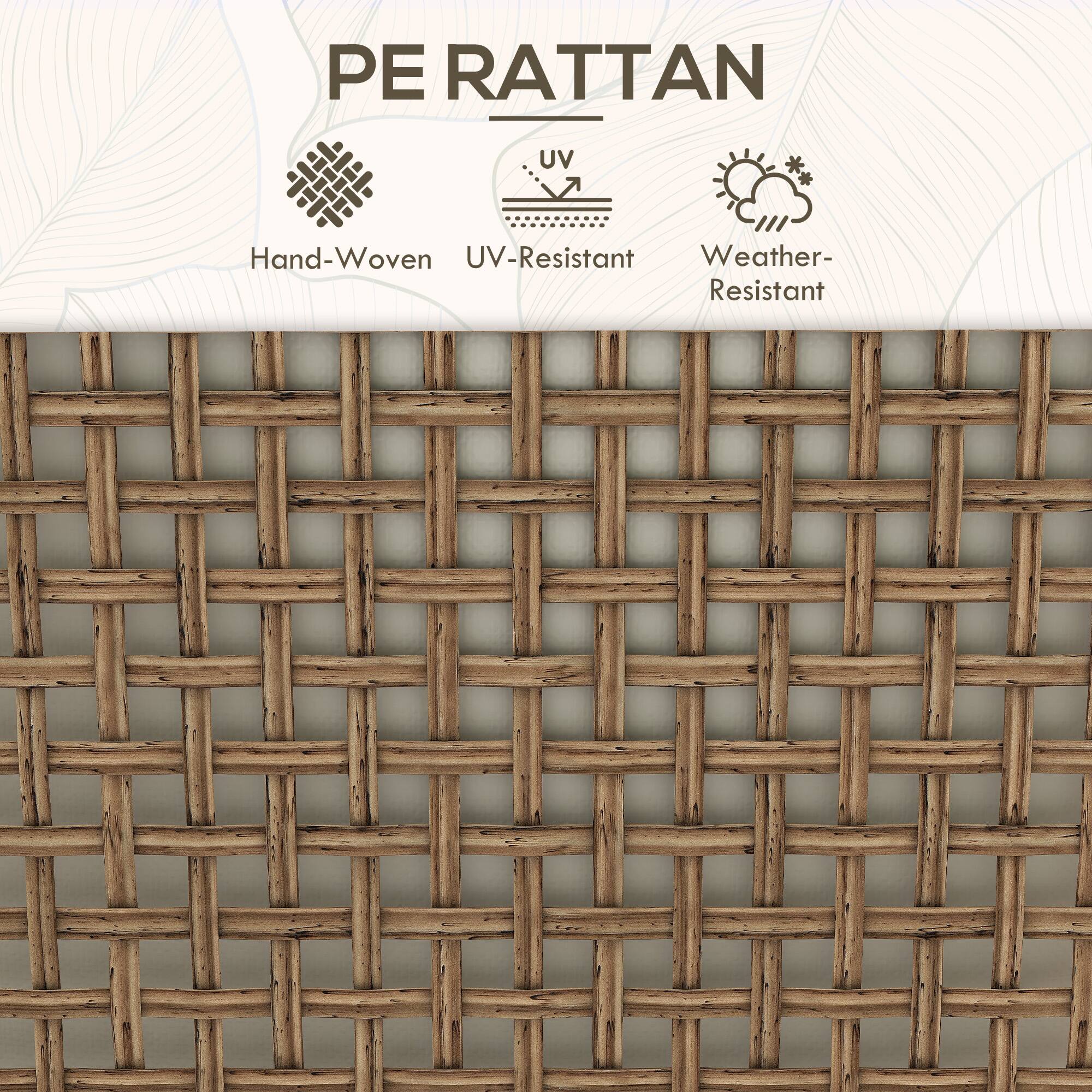 PE RATTAN Hand-Woven UV-Resistant Weather-Resistant