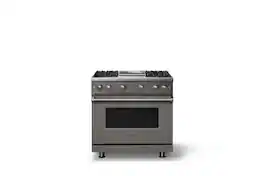 Viking - Pro 5 Series 5.1 Cu. Ft. Freestanding Sealed 4 Burner Gas Convection Range w. Griddle - Damascus Gray - Damascus Gray