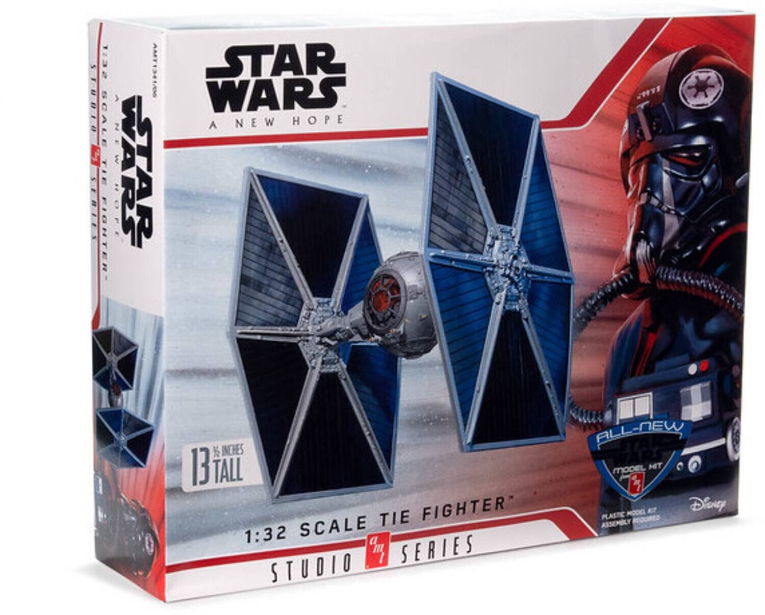 SEIT IBDTO SCALE 5 TIE FIGHTER AMT1341/00 STAR WARS A NEW HOPE NEW HOPE: WAAR 29 INCHES 13 TALL TIE FIGHTER 1:32 SCALE a Gm mI SERIES STUDIO ALL-NEW MODEL TD MODEL ET Disney PLASTIC REQUIRED ASSEMBLY