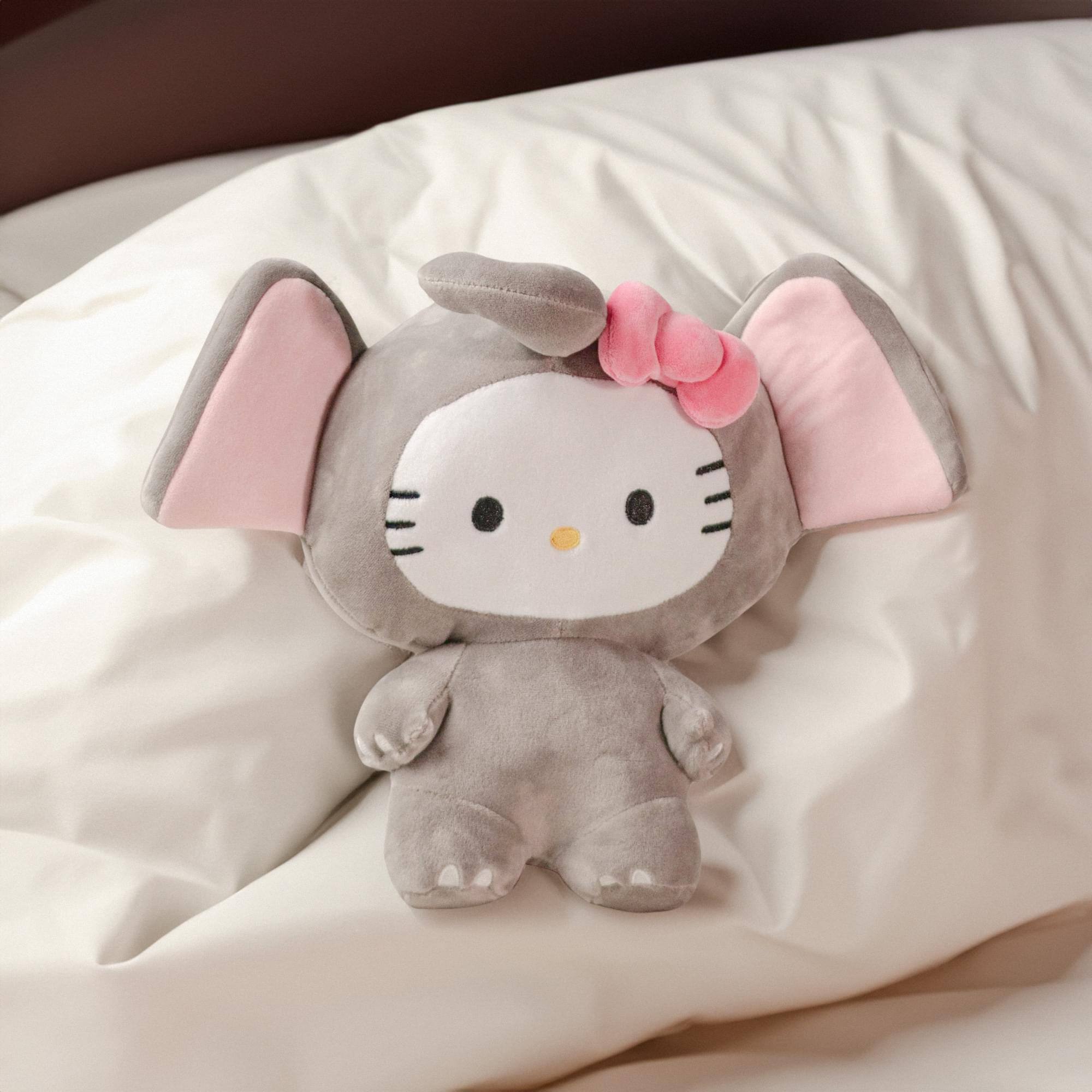 Alt View 2. Hello Kitty - Sanrio Hello Kitty Animal Disguise 7 Inch Plush | Elephant - Grey.