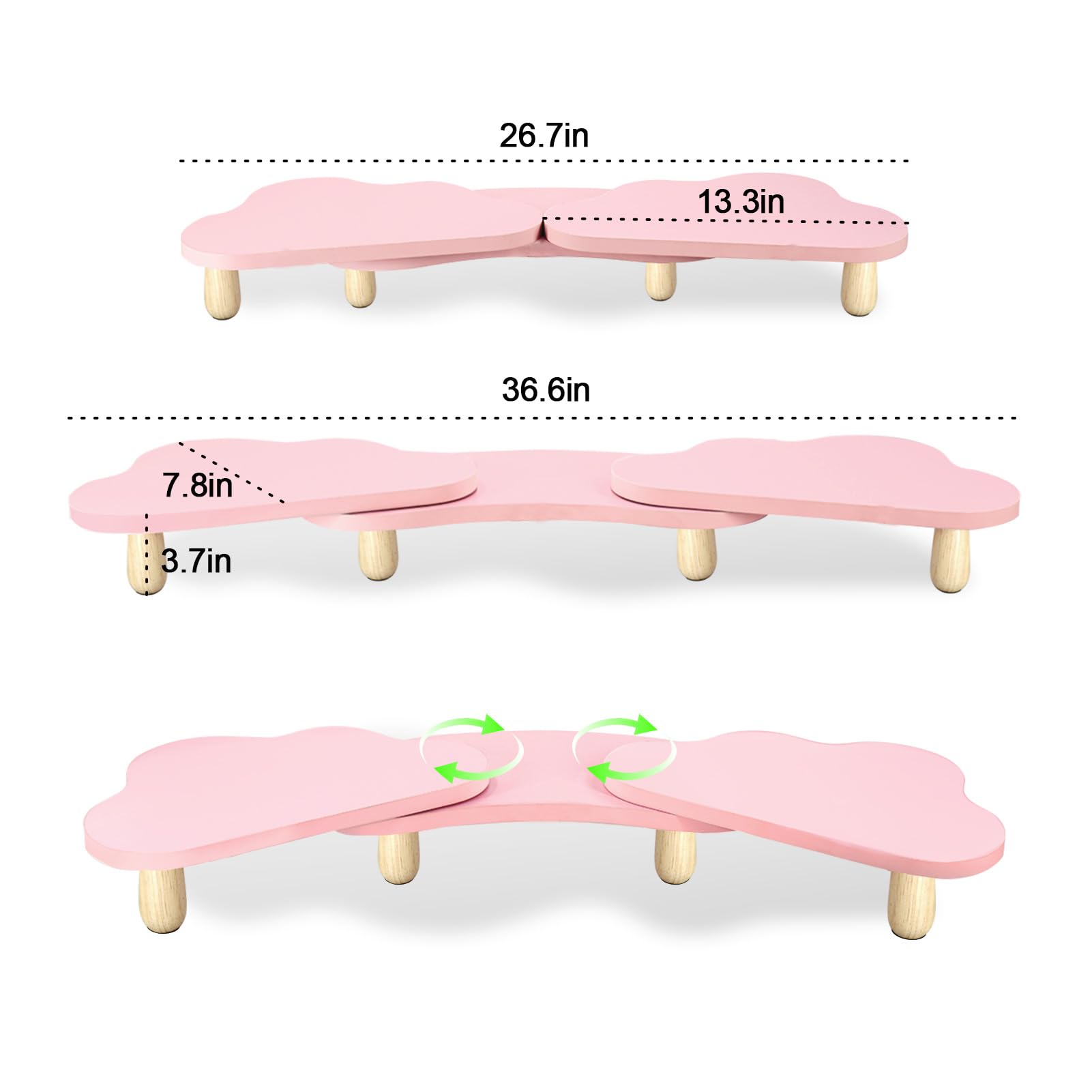 26.7in x 13.3in  
36.6in x 7.8in x 3.7in
