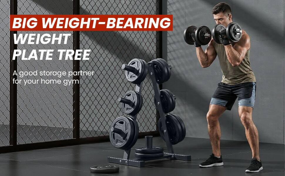 BIG WEIGHT-BEARING  
WEIGHT PLATE TREE  
A good storage partner for your home gym