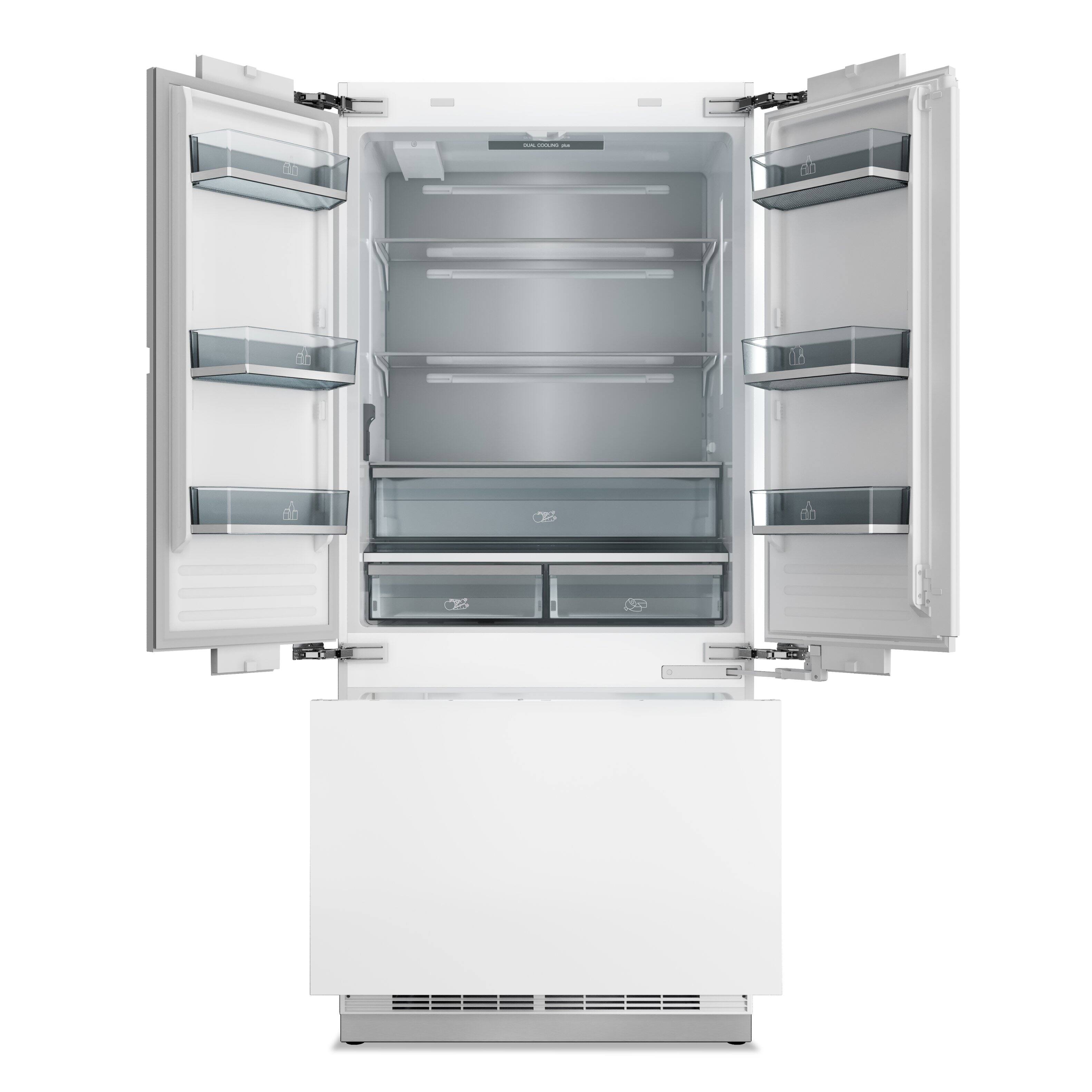 Alt View 1. Thor Kitchen - 19.6-Cu. Ft. Built-In Panel Ready French Door Refrigerator - White.