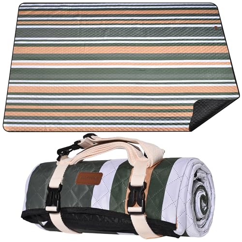Front. Reds Spade - Waterproof Picnic Blanket X In Portable With Carry Strap For Beach Mat Or Family Outdoor Camping Party Park... - Dark Green&white&orange-5' x 6'8" (Square).