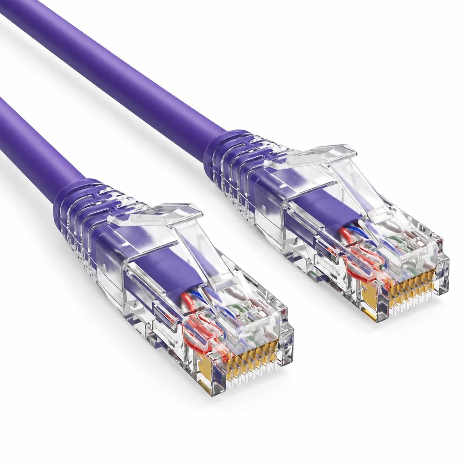 Front. Sanoxy - Sanoxy 2ft Cat6 Ethernet Patch Cable 550MHz UTP with Clear Snagless Boot – Purple - Purple.