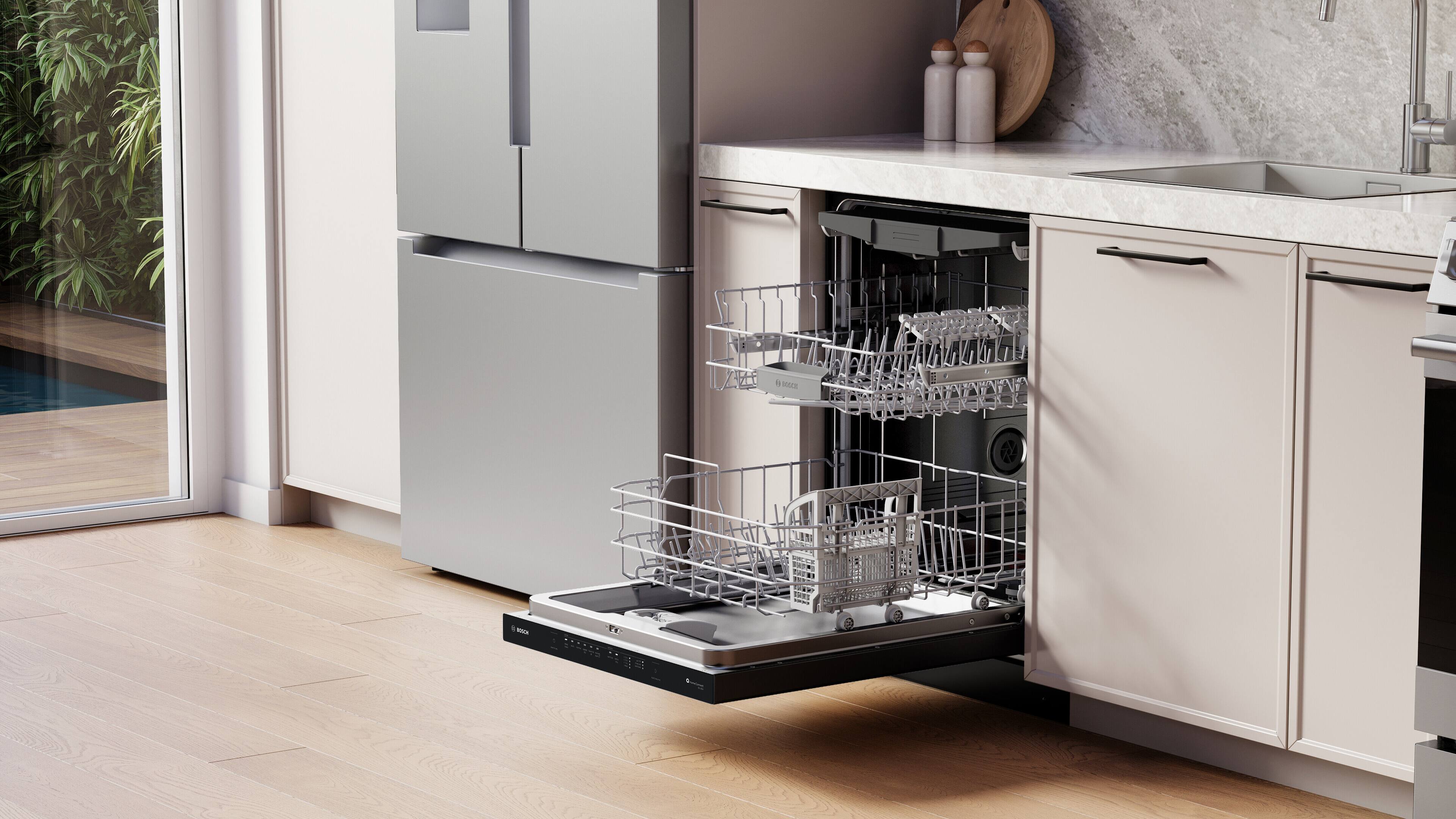 Alt View 7. Bosch - 300 Series 24" Top Control Smart Built-In Tub Dishwasher with 3rd Rack and Zone Wash, 46 dBA - Black.