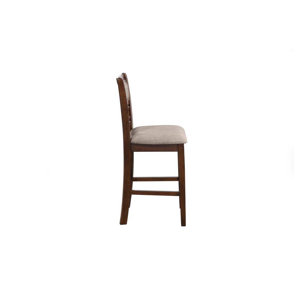 Back. New Classic Furniture - Furniture Gia Solid Wood Counter Chairs in Cherry Brown (Set of 2) - Cherry.