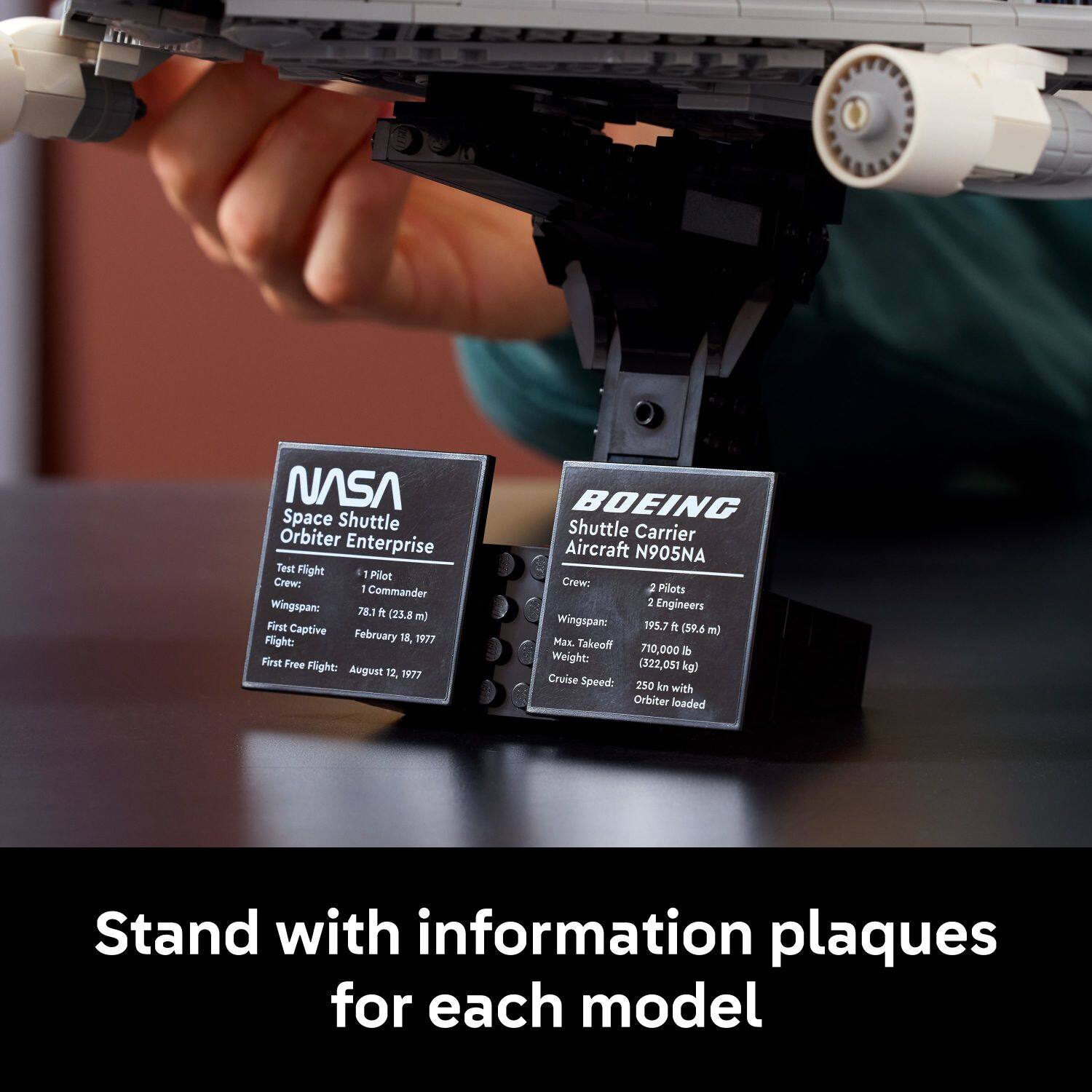 NASA Space Shuttle Orbiter Enterprise Test Flight: 1 Pilot Crew: 1 Commander Wingspan: 78.3 ft (23.8 m) First Captive Flight: February 18, 1977 First Free Flight: August 12, 1977

BOEING Shuttle Carrier Aircraft N905NA Crew: 2 Pilots 3 Engineers Wingspan: 195.7 ft (59.6 m) Max. Takeoff 710,000 lb Weight: (522,051 kg) Cruise Speed: 250 kn with Orbiter loaded