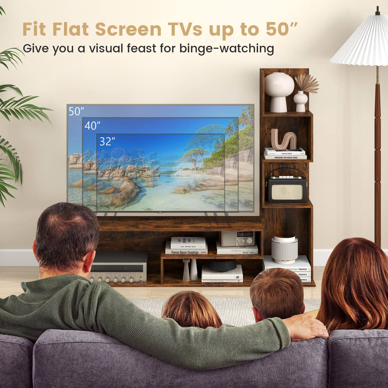 Fit Flat Screen TVs up to 50" Give you a visual feast for binge-watching 50" 40" 32"