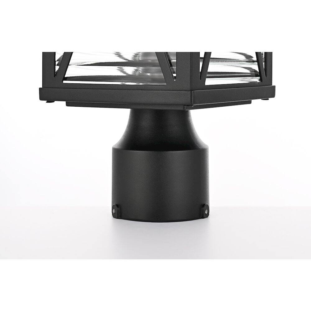 Back. Elegant Lighting - Jada 16 inch Outdoor Post light in Black - Black And Clear.