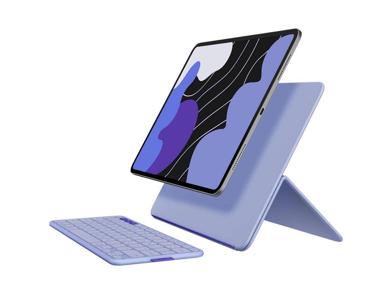 Alt View 10. Logitech - Logitech Flip Folio Keyboard Case for iPad Pro 13" M4/M5 & Air M2/M3/M4, Protective, Stowable, Lilac - Lilac.