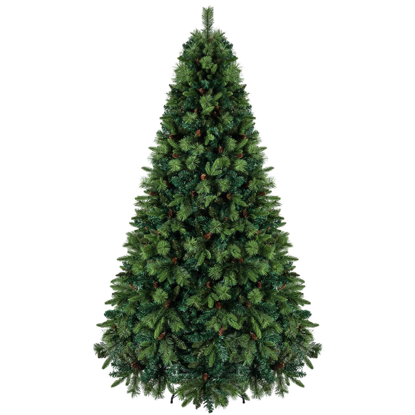 Alt View 9. Costway - Costway 8 FT Balsam Fir Christmas Tree with 1834 Branch Tips, 100 Pine Cones, 515 LED Lights - Green.