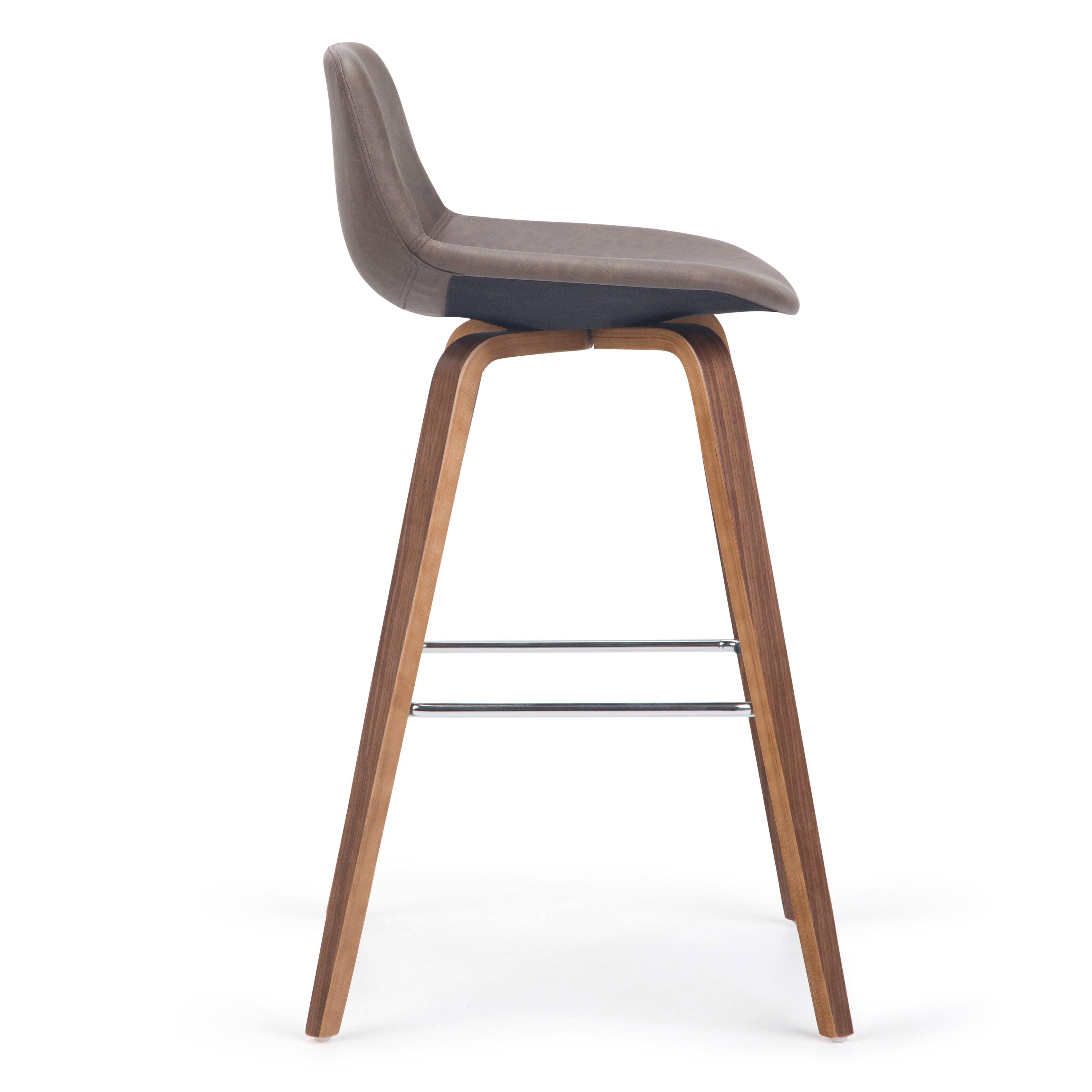 Alt View 15. Simpli Home - Randolph Bentwood Counter Height Stool (Set of 2) - Distressed Chocolate Brown.