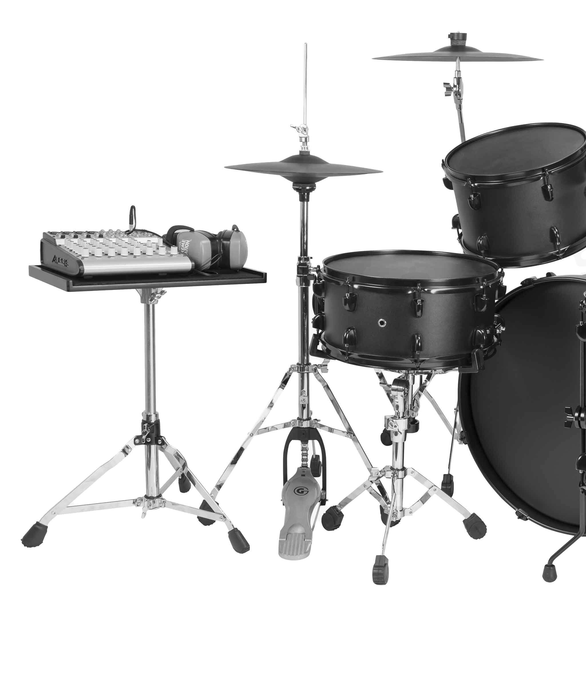Angle. Gibraltar Hardware - Sidekick Essentials Table with Stand, with Felt-Lined Surface, 3-Sided Edge, Height Adjustable Low Tripod Base.