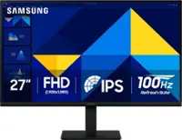 Samsung - 27" S3 (S30GD) IPS LED FHD 100Hz Monitor (HDMI, D-sub) - Black - Front_Zoom