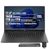 17.3" IPS 1920 x 1200
16GB Memory
1TB SSD+1TB Docking Station
Intel Core Ultra 7
Copilot Key
Windows 11 Pro