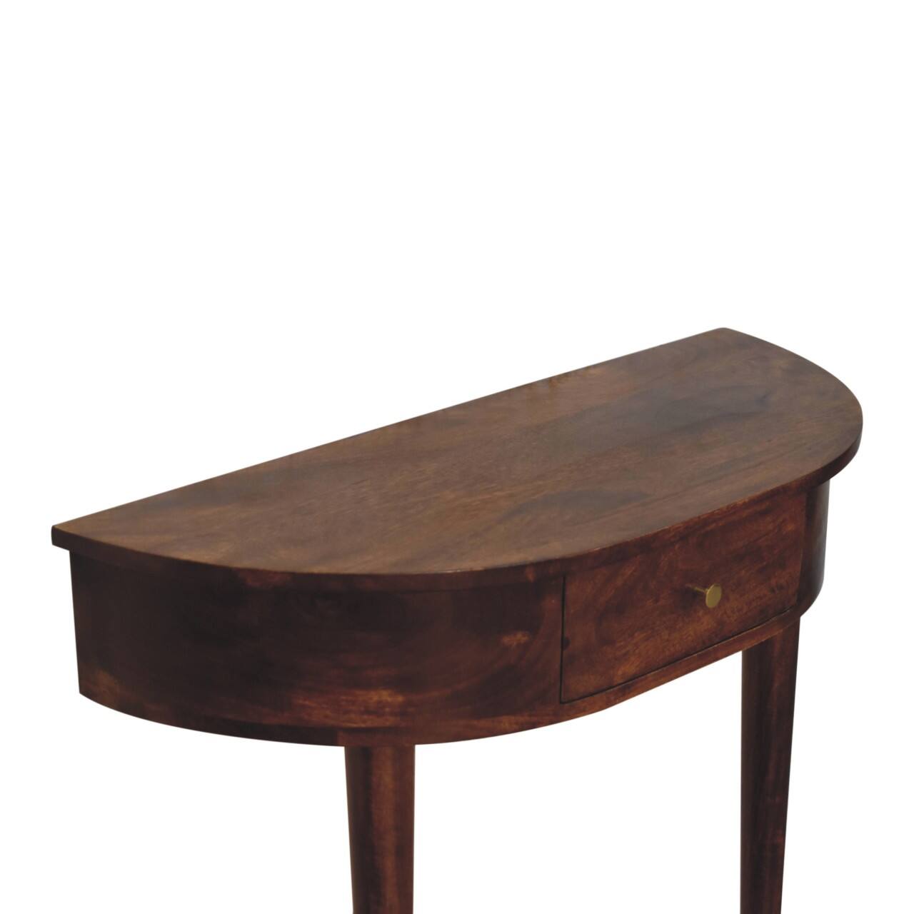 Alt View 2. Artisan Furniture - Artisan Furniture Backless Mounted Chestnut Console, Nordic Style, 1 Drawer - Dark Brown.