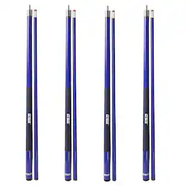 GSE Games & Sports Expert - Set of 4 Slick Fiberglass Graphite Composite Billiard Pool Cue Stick - 18/19/20/21oz Each - Blue