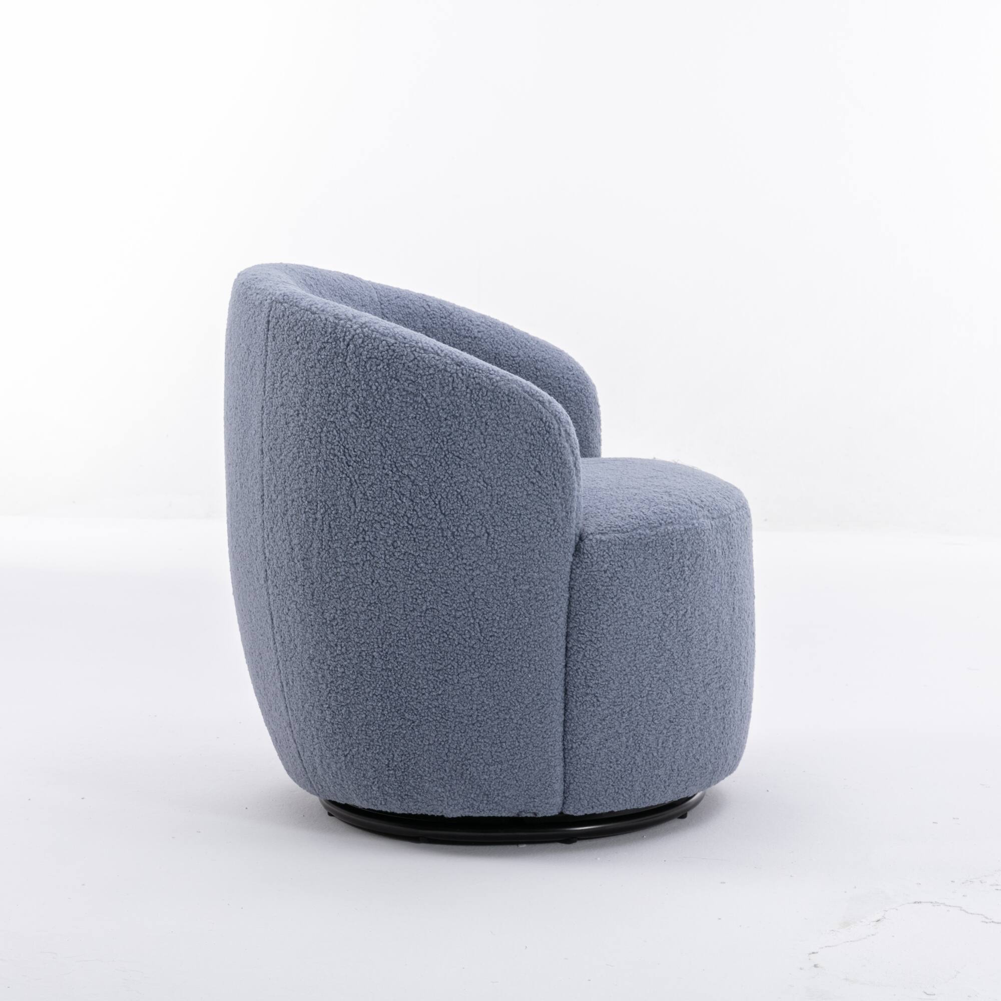 Alt View 8. GOODSILO - Plush Swivel Accent Armchair with Ergonomic Design and 360-Degree Rotation for Modern Interiors - Light Blue.