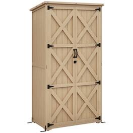 Outsunny - Outdoor Storage Cabinet Garden Shed with Waterproof Asphalt Roof and Lockable Doors