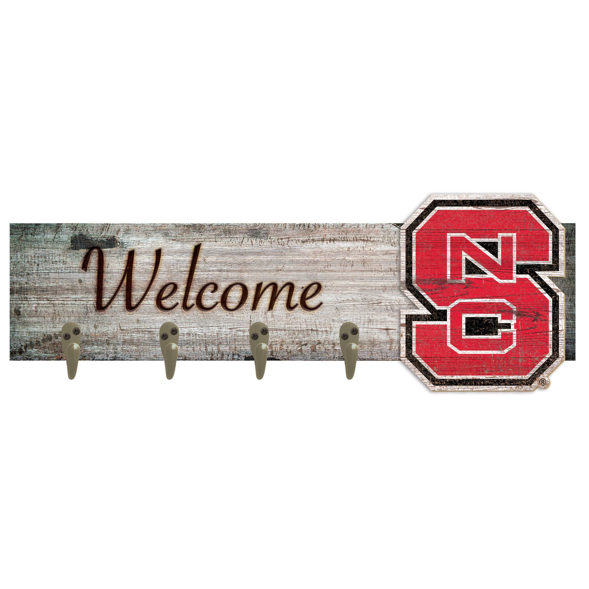 Front. Fan Creations - NC State Wolfpack 24" x 6" Mounted Coat Hanger - Multicolor.