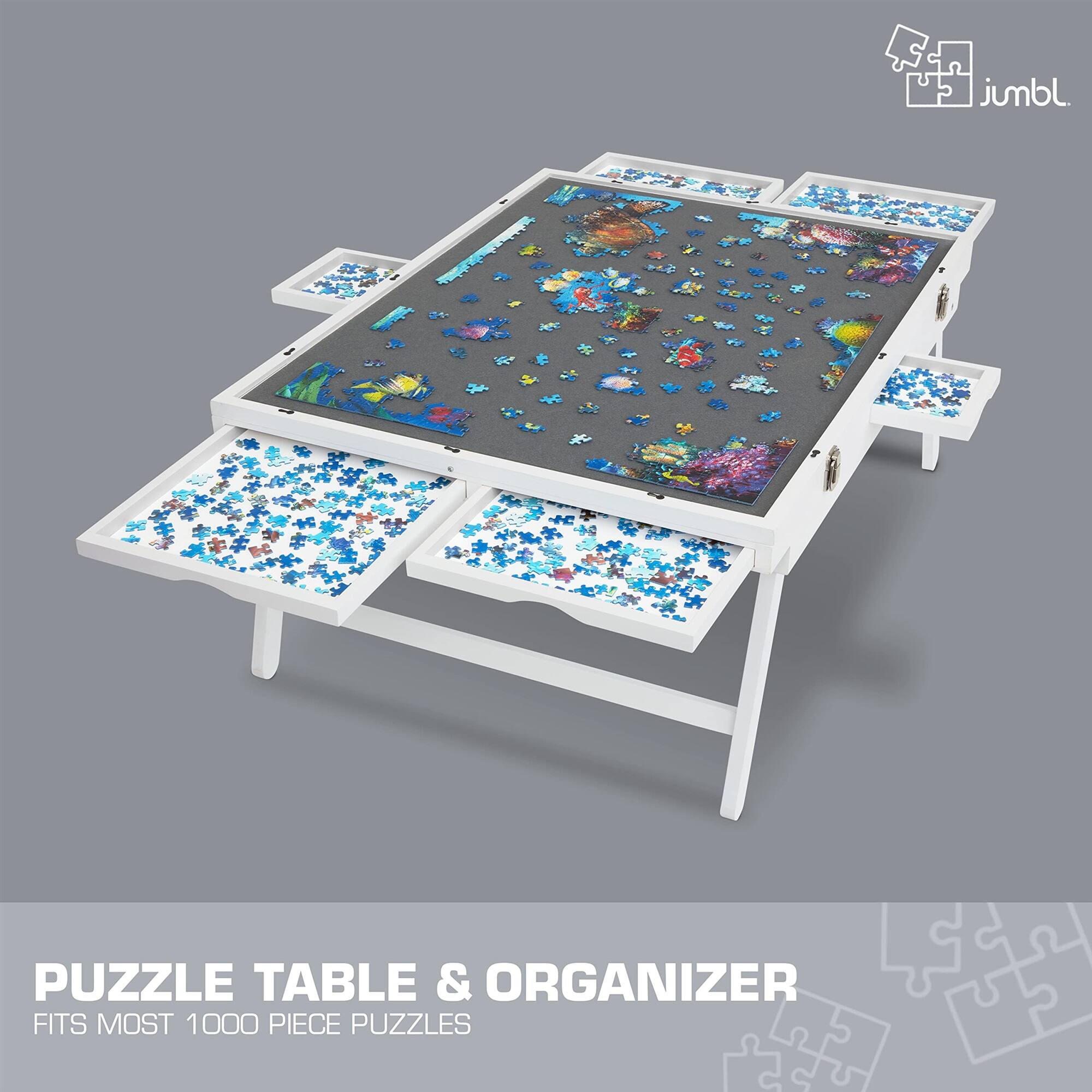 jumbl PUZZLE TABLE & ORGANIZER
FITS MOST 1000 PIECE PUZZLES
