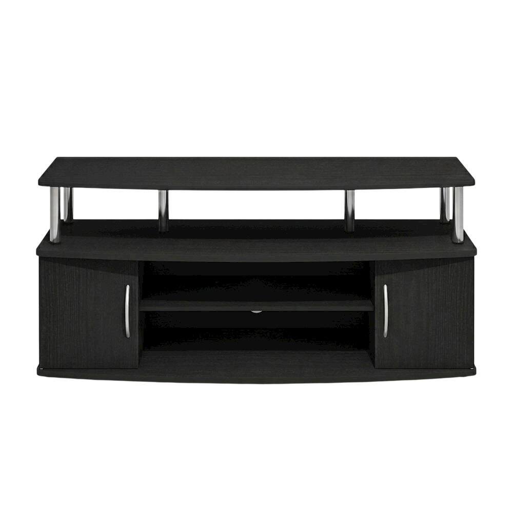 Angle. FurniFact - Dark Americano Large Entertainment Center for TVs up to 55 inches - Dark Americano/Stainless Steel.