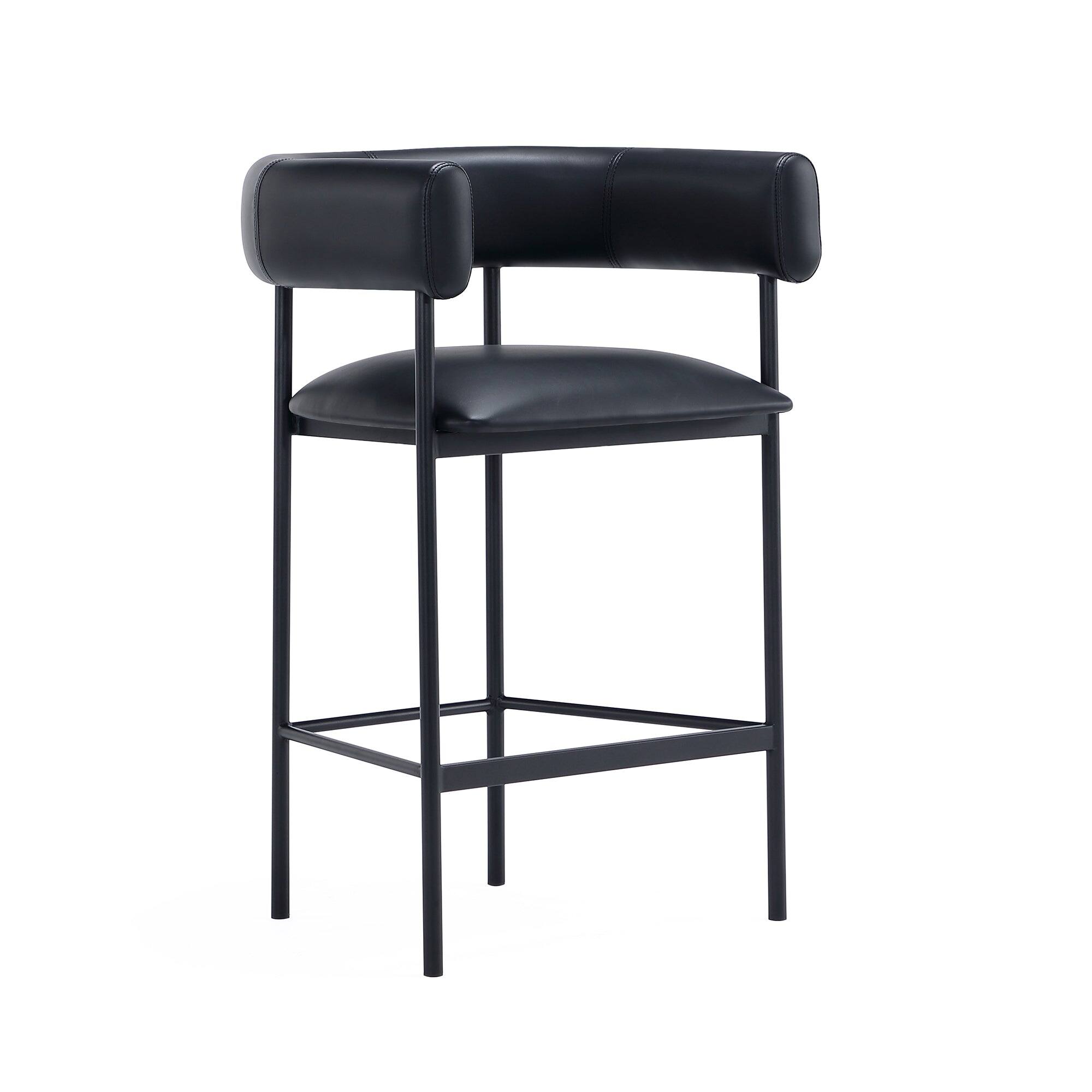 Manhattan Comfort Onda Contemporary Metal Vegan Leather Counter Stool ...