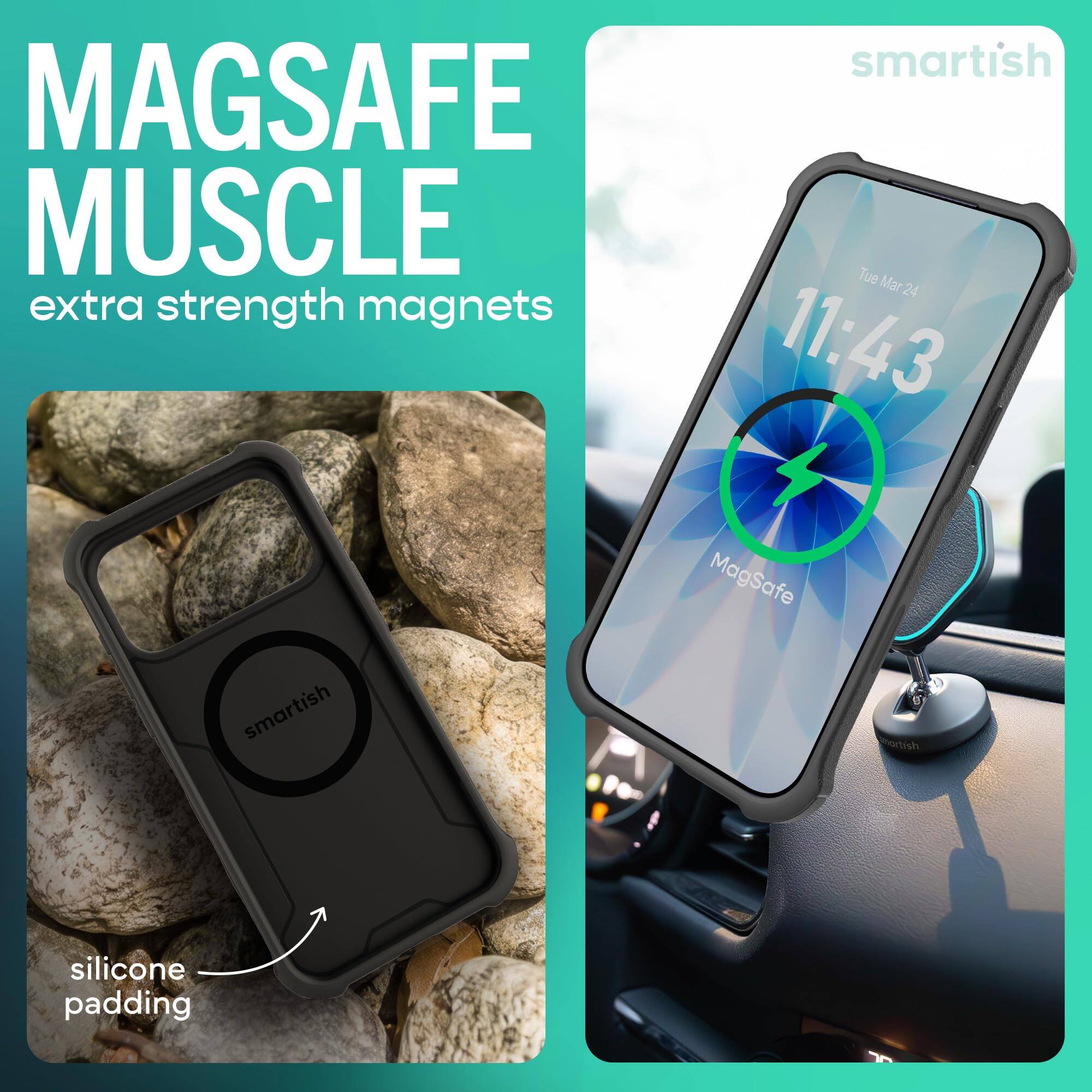 smartish MAGSAFE MUSCLE  
Tue Mar 24  
extra strength magnets  
11:43  
MagSafe  
smartish  
silicone padding