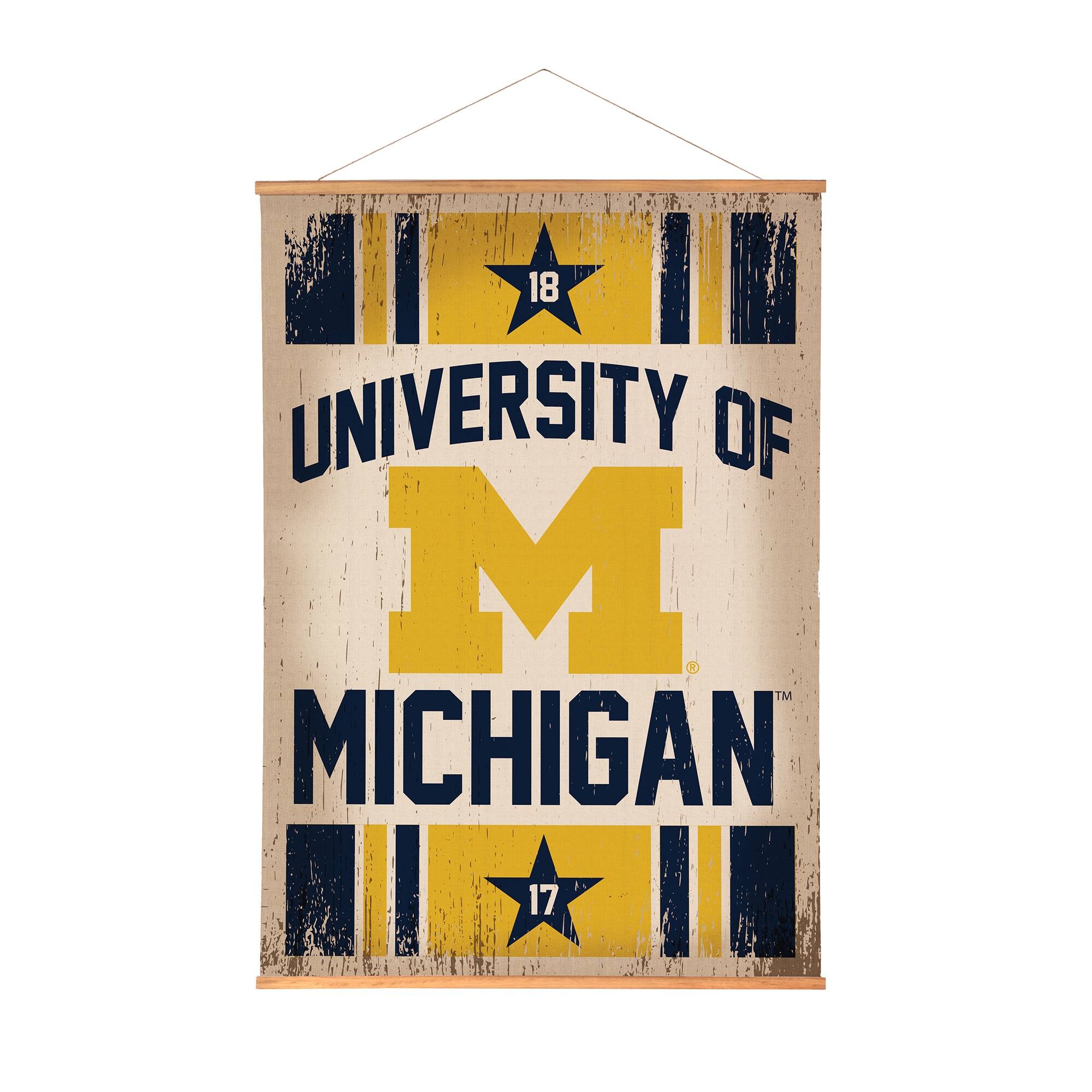Michigan Wolverines 36" x 54" Large Canvas Wall Art Tapestry with Wood Frame