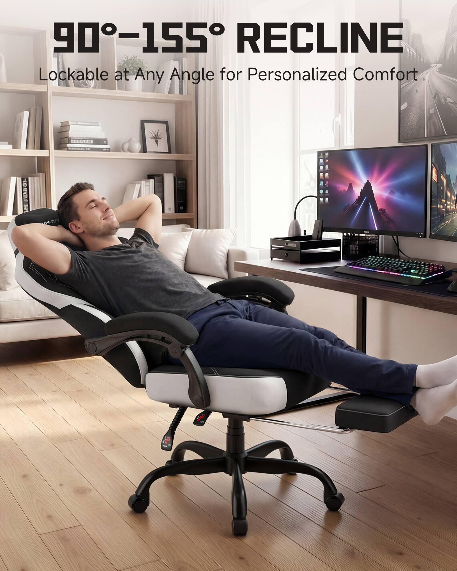 90°-155° RECLINE  
Lockable at Any Angle for Personalized Comfort