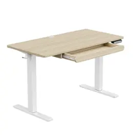HUANUO - Adjustable Standing Desk with Storage Drawer - 48″ x 24″ - Natural